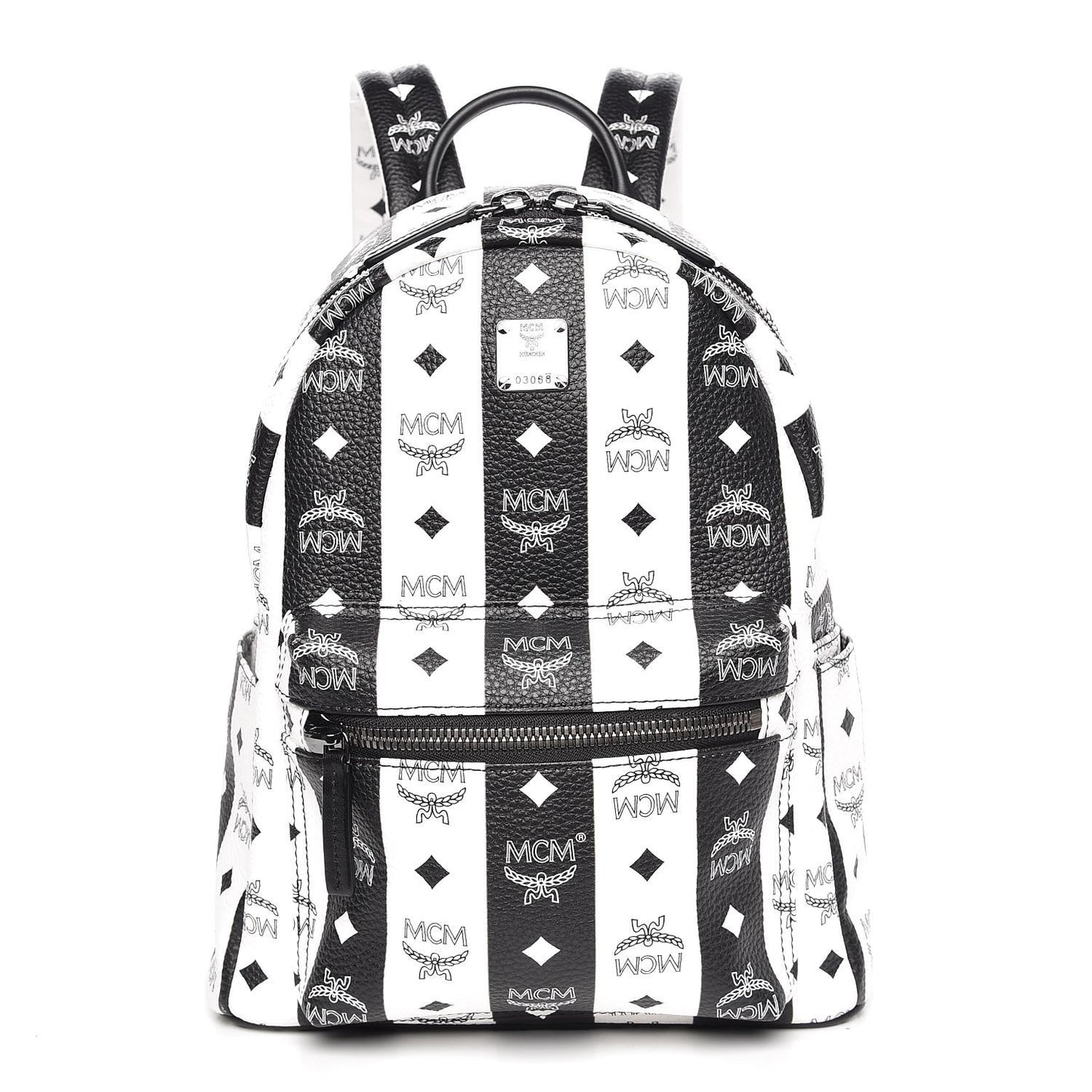 Striped Visetos Small Stark Backpack Black White