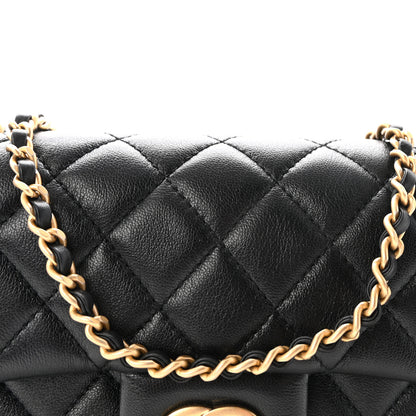 Chanel Lambskin Quilted Mini Rectangular Pearl Crush Flap Black 8 of 10
