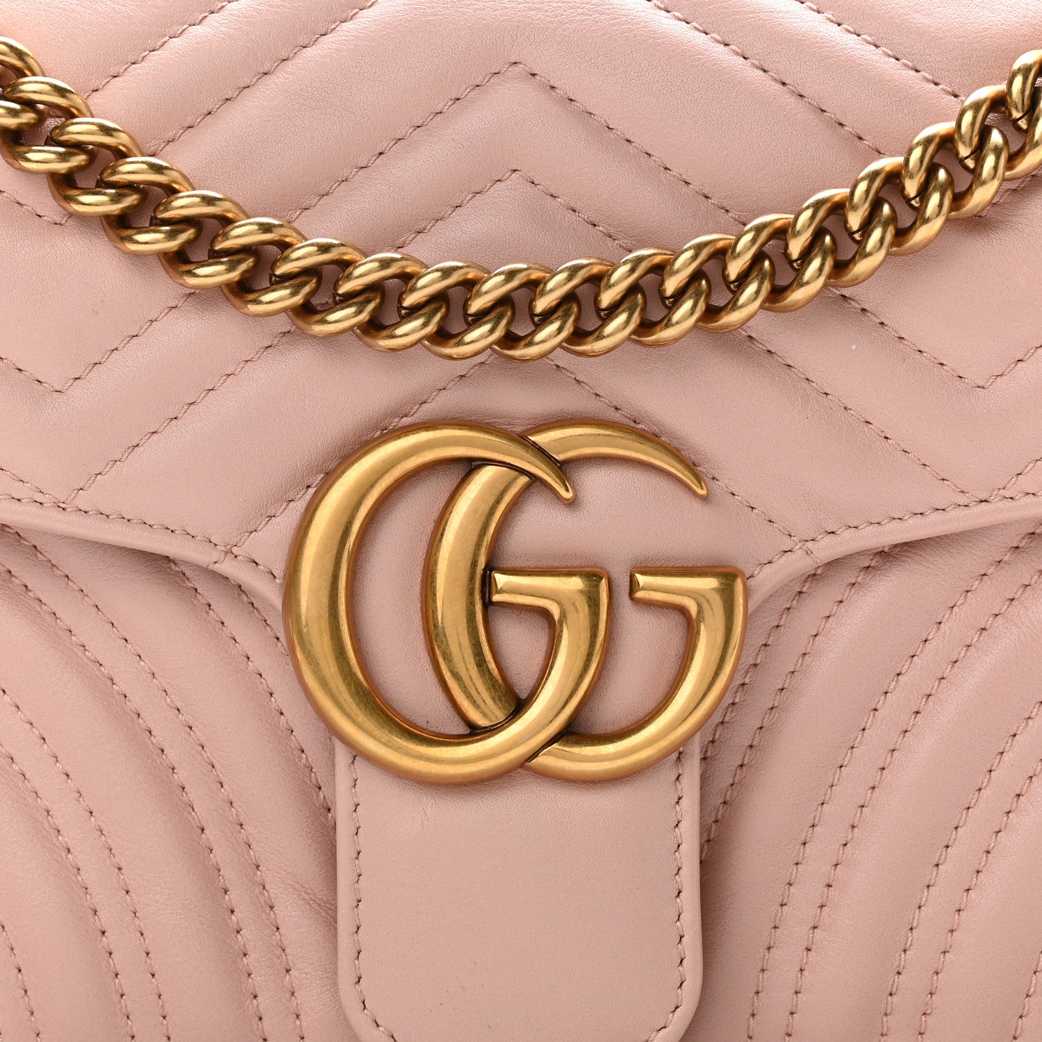 Gucci Calfskin Matelasse Small GG Marmont Shoulder Bag Perfect Pink 8 of 10