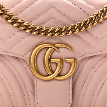 Gucci Calfskin Matelasse Small GG Marmont Shoulder Bag Perfect Pink 8 of 10
