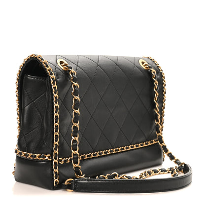 Chanel Calfskin Stitched Chain Flap Black 3 of 10