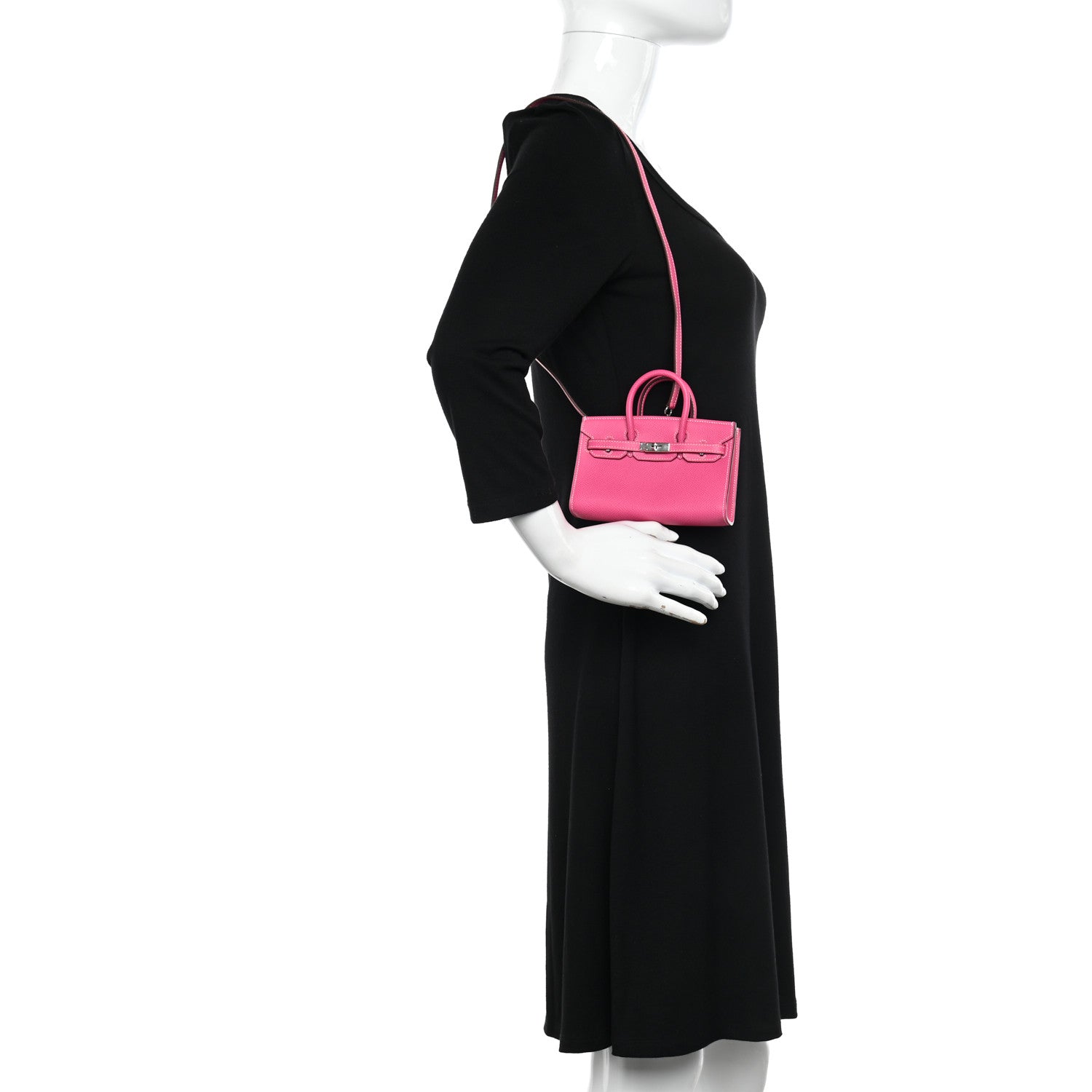 Hermes Epsom Micro Birkin 15 Rose Tyrien 2 of 15