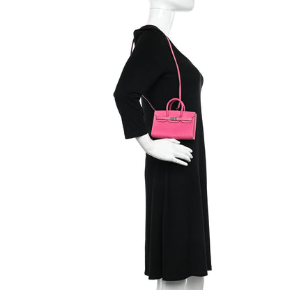 Hermes Epsom Micro Birkin 15 Rose Tyrien 2 of 15