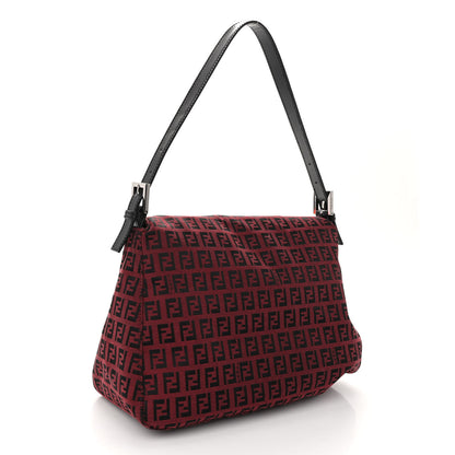 Fendi Zucchino Mama Baguette Red Black 3 of 9