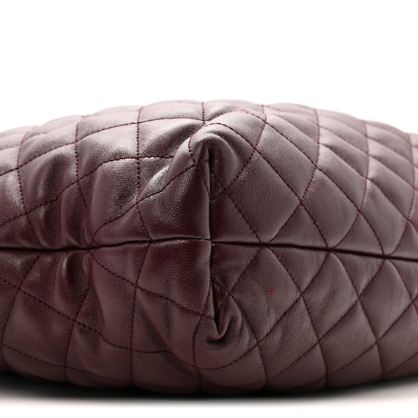 Lambskin Quilted Maxi Icare Shopping Tote Hot Wine
