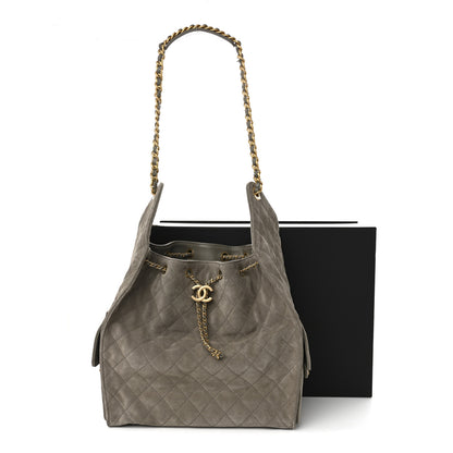 Chanel Suede Quilted Medium Chanel 25 Handbag Dark Grey 11 of 11