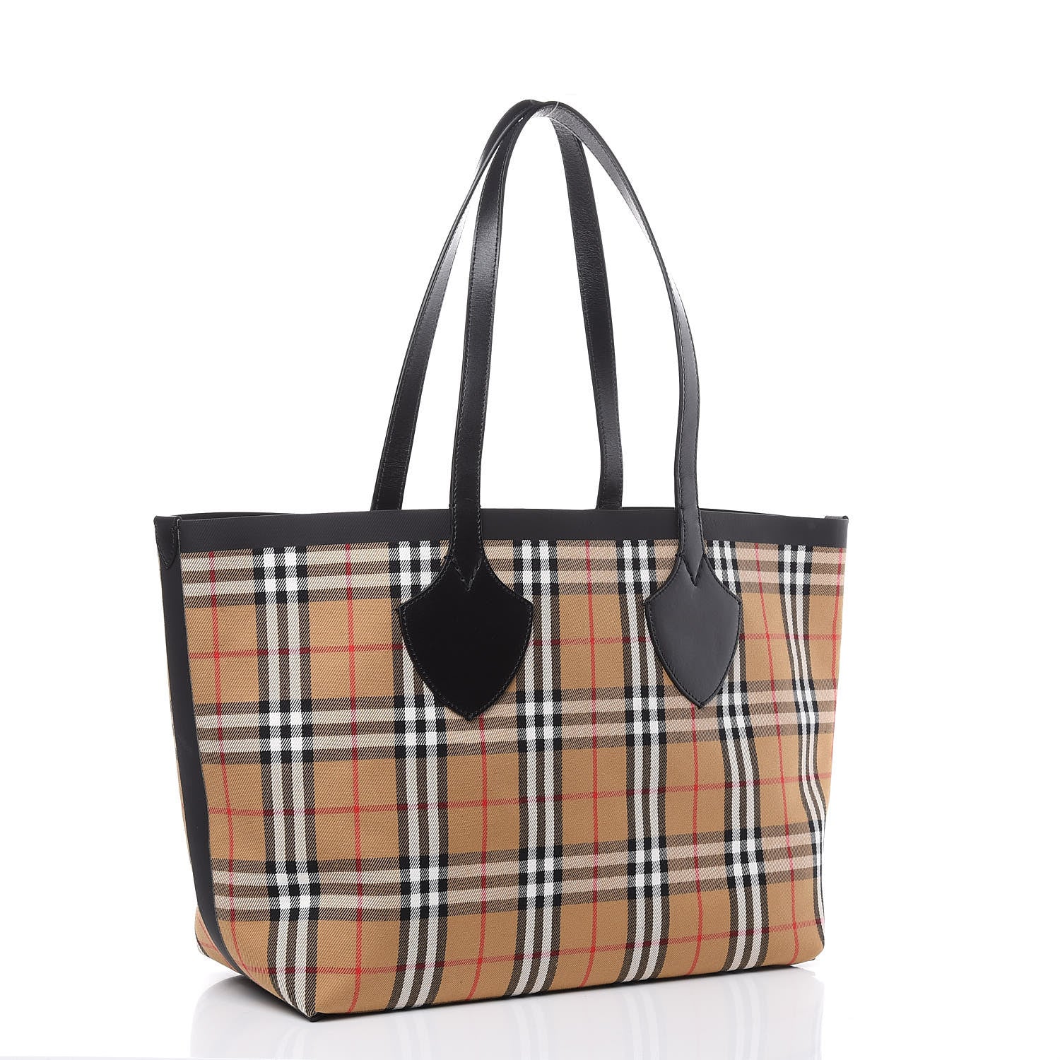 Burberry Vintage Check Medium The Giant Reversible Tote Antique Yellow Bright Red 4 of 15