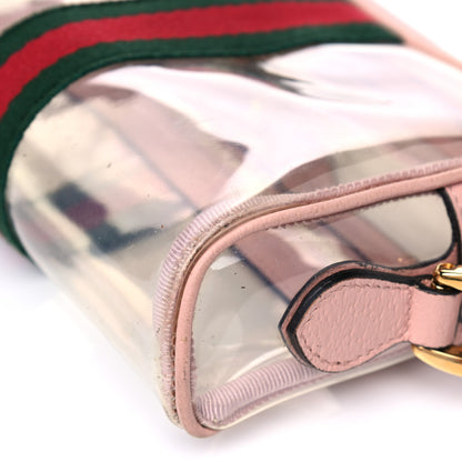 Gucci Vinyl Web Mini Ophidia Transparent Shoulder Bag Perfect Pink 8 of 11