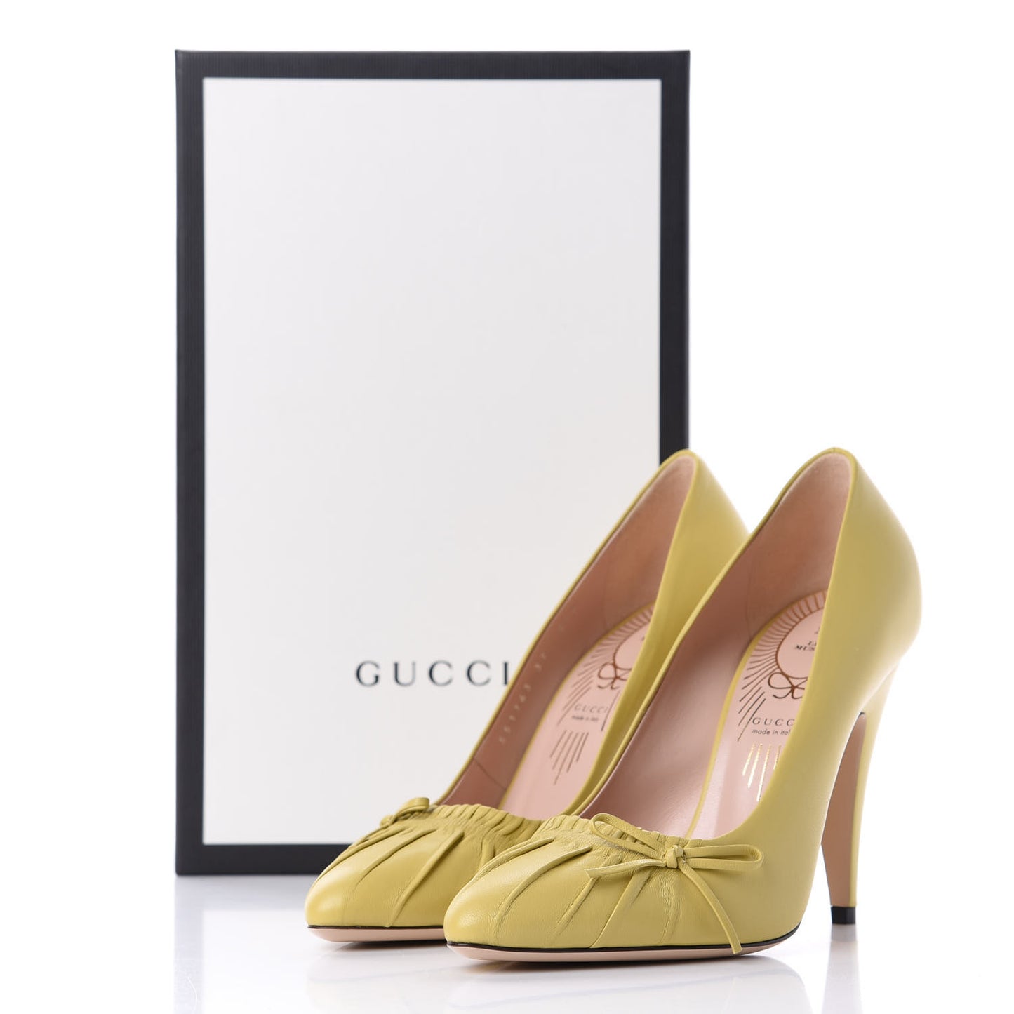 Nappa Bow High Heel Pumps 37 Light Mustard