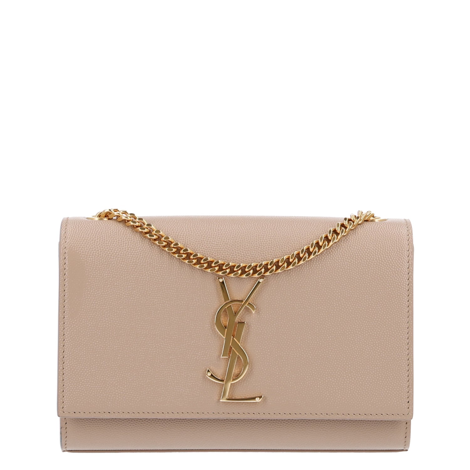 Saint Laurent Grain De Poudre Small Monogram Kate Satchel Dark Beige 1 of 10