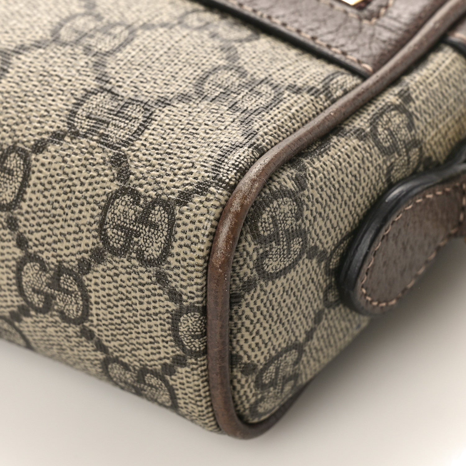 Gucci GG Supreme Monogram Web Mini Ophidia Shoulder Bag Brown 9 of 12