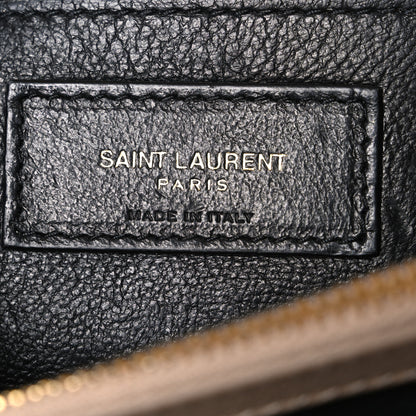 Saint Laurent Sheepskin Matelasse Chevron Monogram Medium College Bag Dark Beige 6 of 11