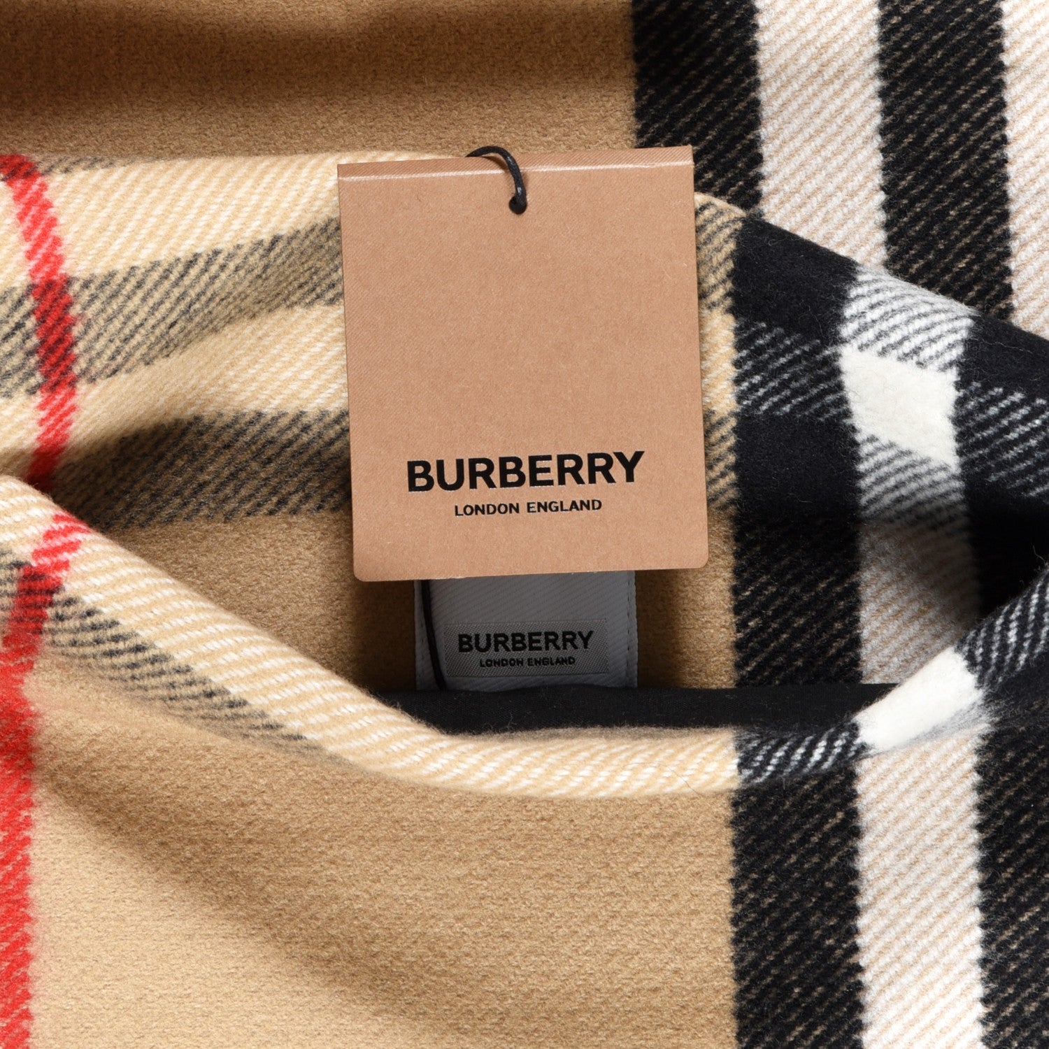 Burberry Cashmere Wool Check Cape Scarf Archive Beige 7 of 7