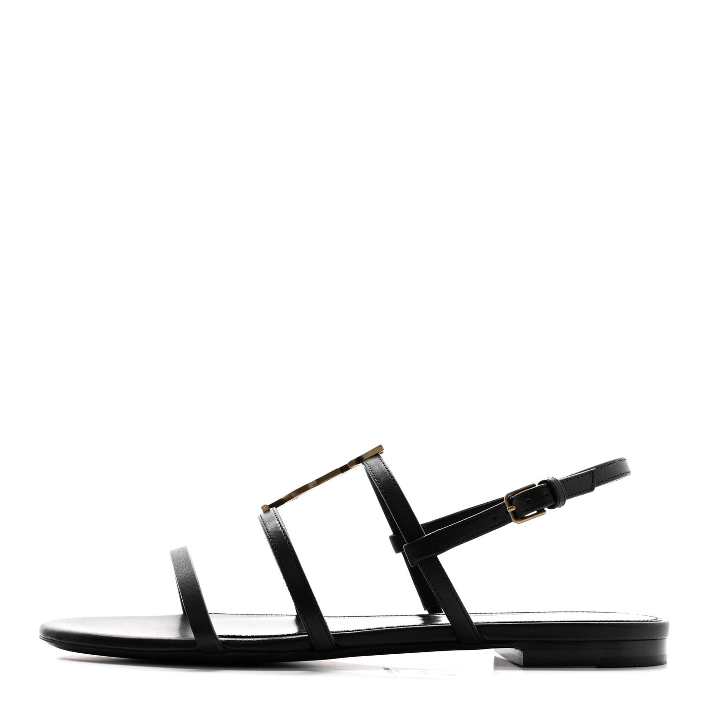 Patent Calfskin Cassandra Monogram Sandals 39 Black