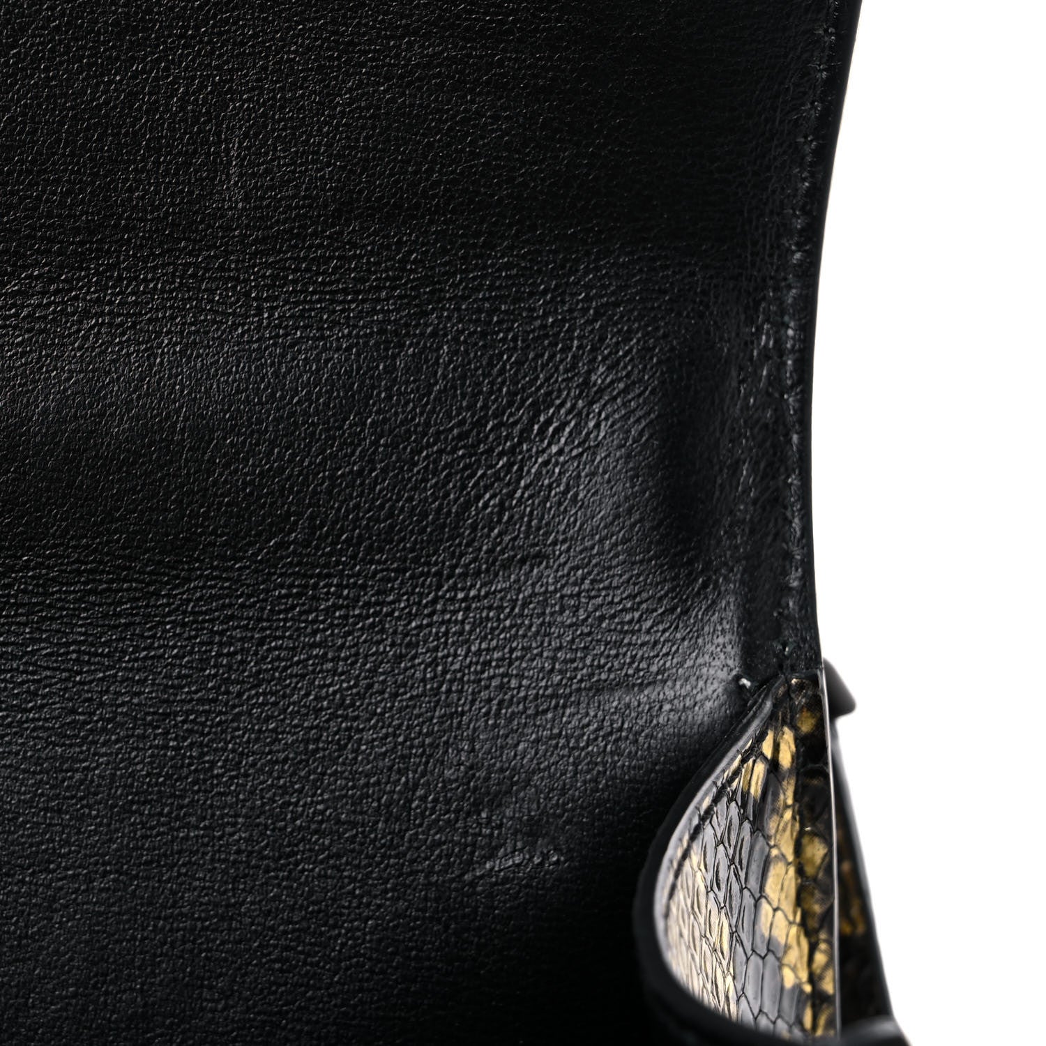 Balenciaga Shiny Calfskin Snakeskin Embossed Hourglass Top Handle Bag XS Gold Black 9 of 12