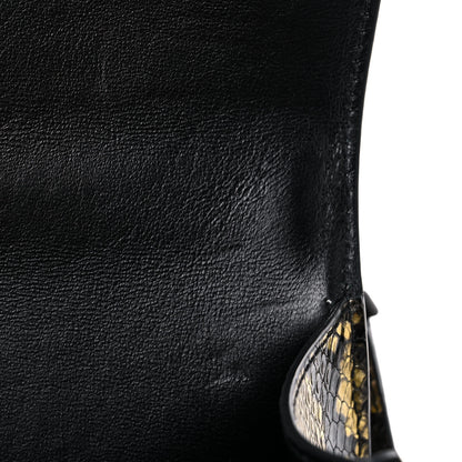Balenciaga Shiny Calfskin Snakeskin Embossed Hourglass Top Handle Bag XS Gold Black 9 of 12