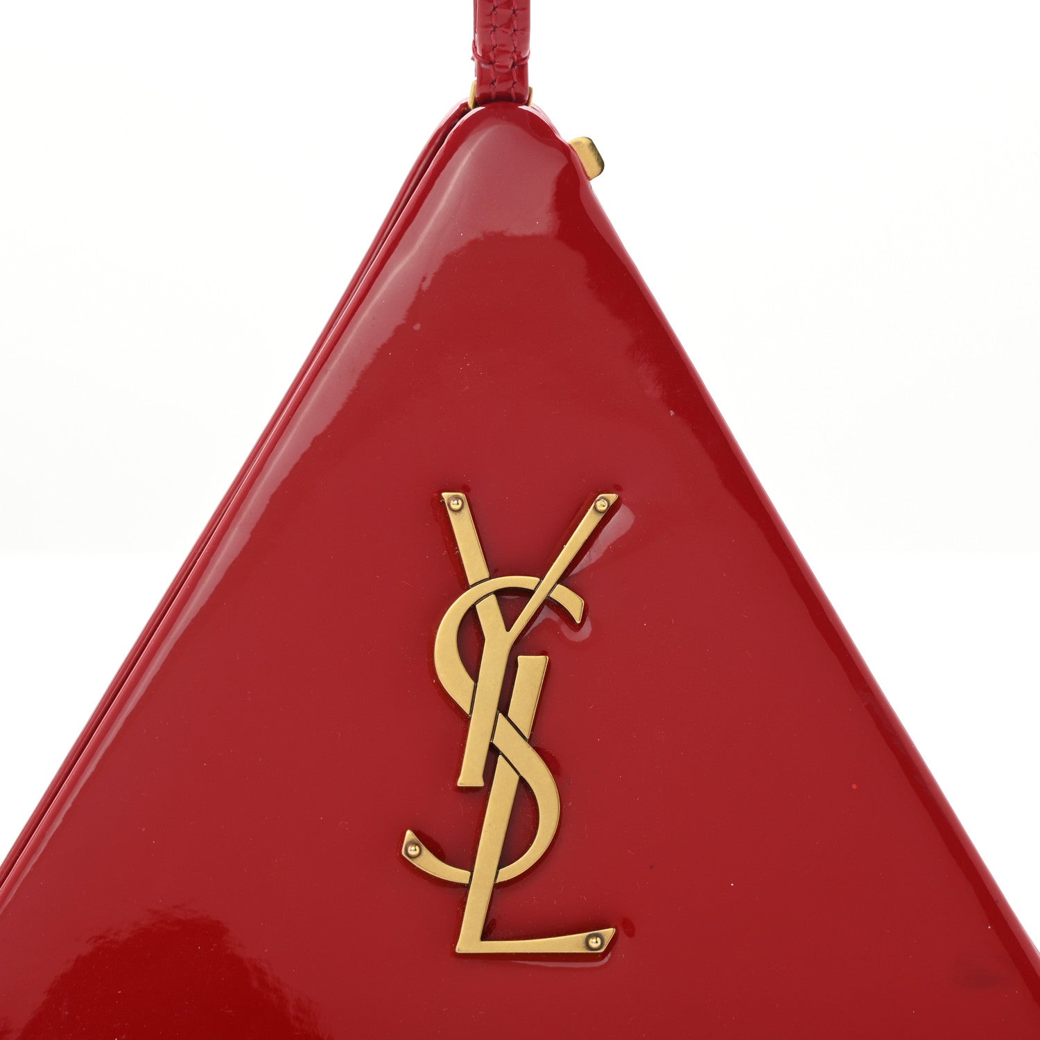 Saint Laurent Patent Pyramid Clutch Rouge 8 of 9