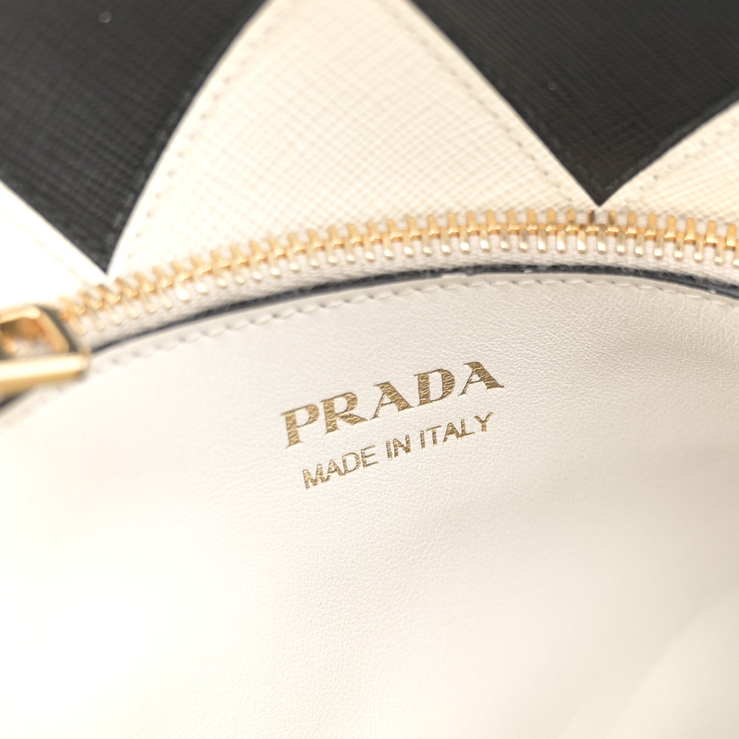 Saffiano City Calfskin Greche Paradigme Bag White Black