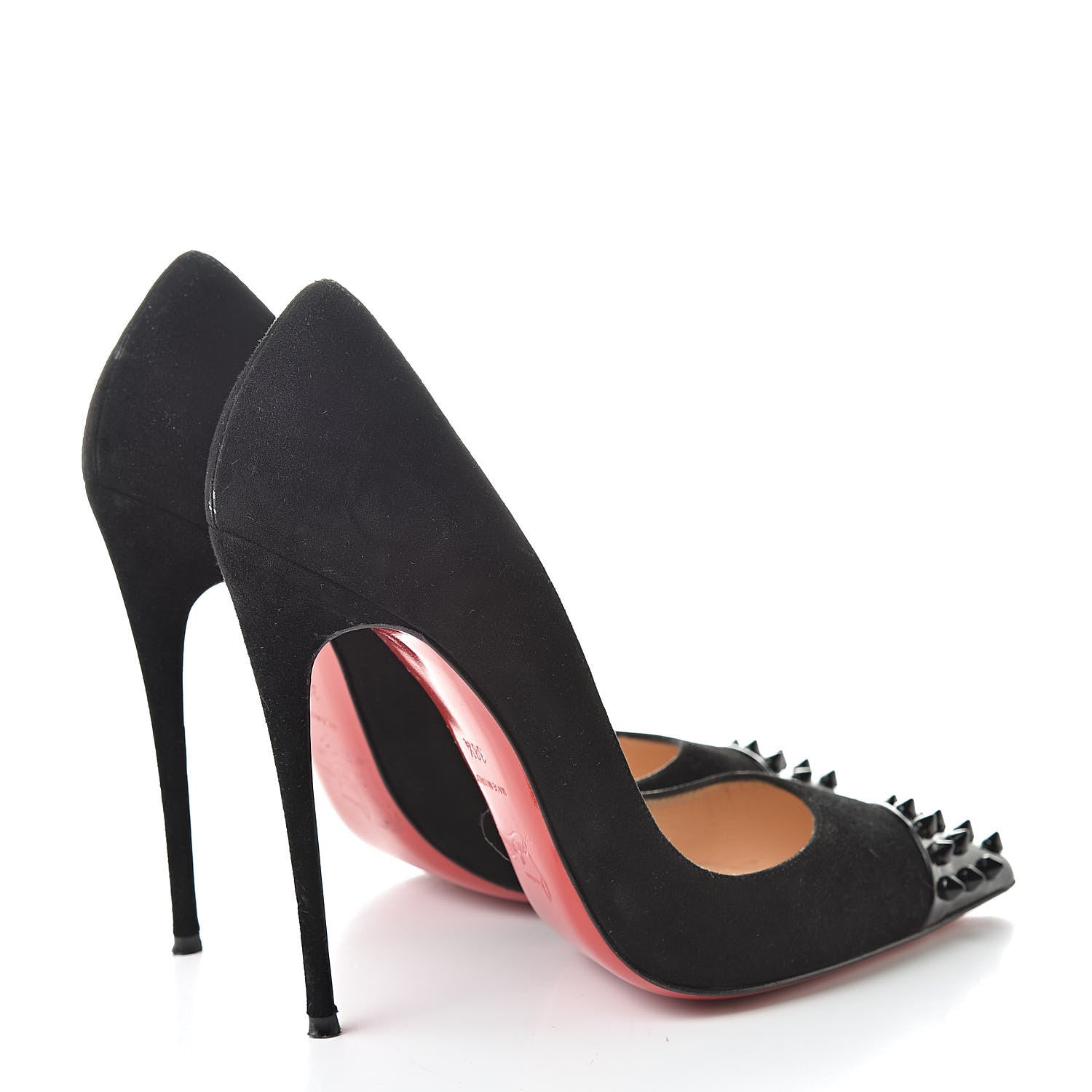 Christian Louboutin Suede Patent Geo 120 Pumps 38.5 Black 4 of 15