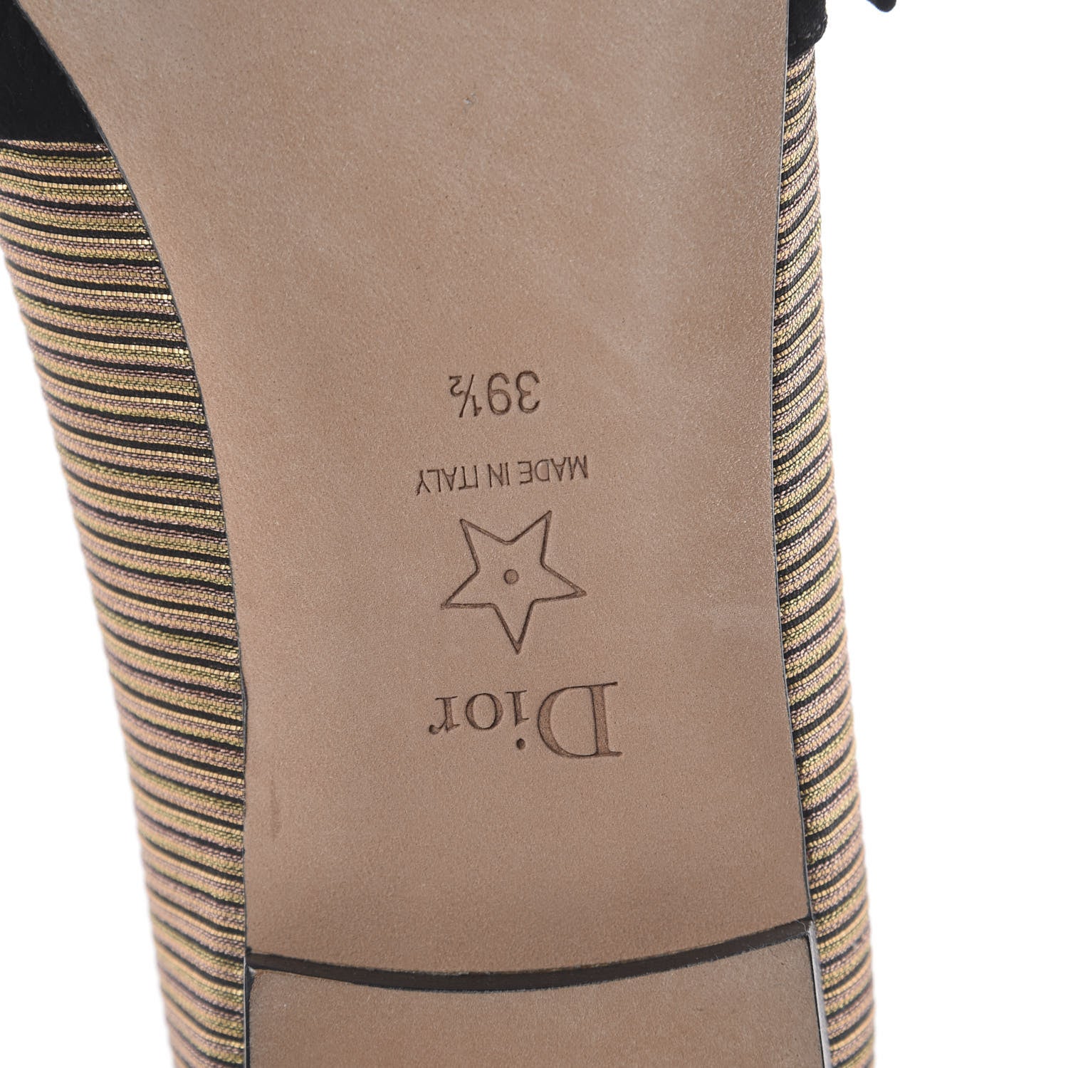 Christian Dior Laminated Grosgrain Miss J'Adior Ballerina Flats 39.5 Bronze 7 of 7