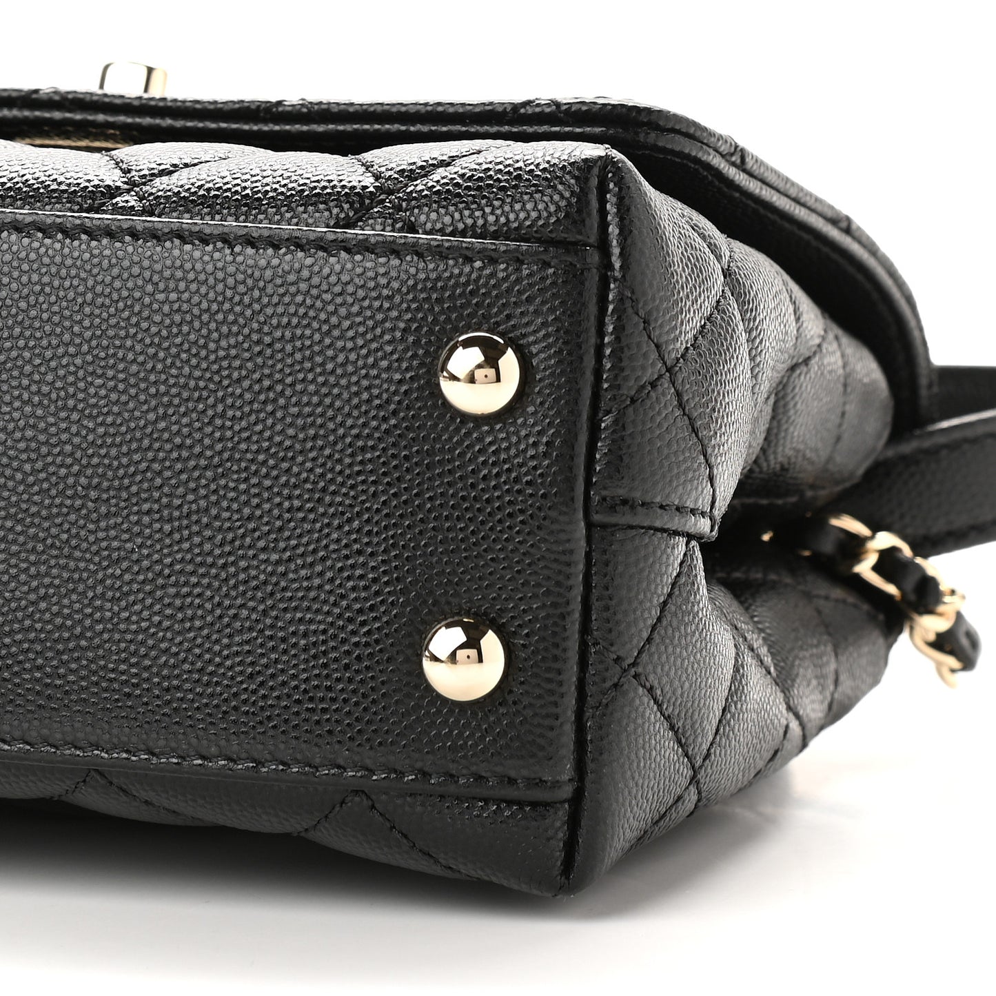 Caviar Quilted Extra Mini Coco Handle Flap Black
