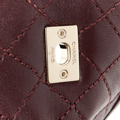 Chanel Lambskin Quilted Cap Toe CC Turnlock Booties 37 Burgundy Black 9 of 11
