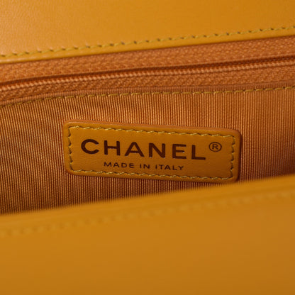Chanel Lambskin Quilted New Medium Boy Flap Yellow 8 of 8