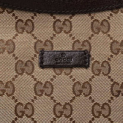 Gucci Monogram Web Medium Half Moon Hobo Dark Brown 13 of 14