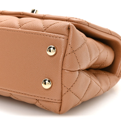 Chanel Caviar Lizard Embossed Quilted Extra Mini Coco Handle Flap Brown 10 of 11