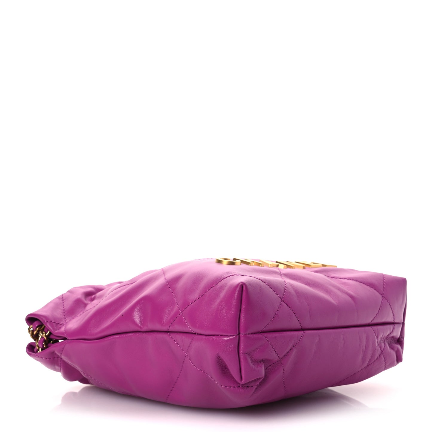 Shiny Calfskin Quilted Mini Chanel 22 Purple