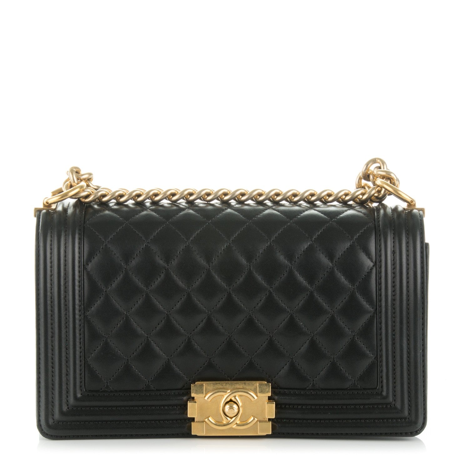 Chanel Lambskin Quilted Medium Boy Flap Black 1 of 7