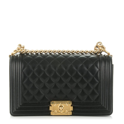 Chanel Lambskin Quilted Medium Boy Flap Black 1 of 7
