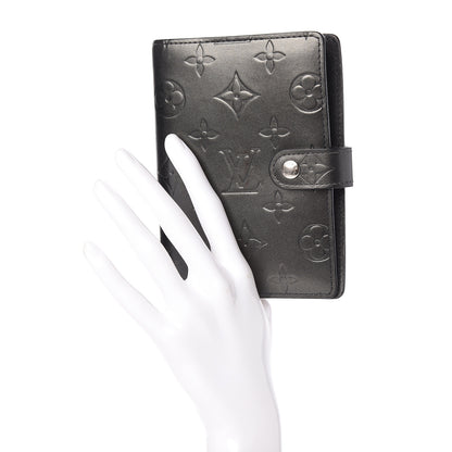 Louis Vuitton Mat Monogram Small Ring Agenda Cover Black 2 of 13