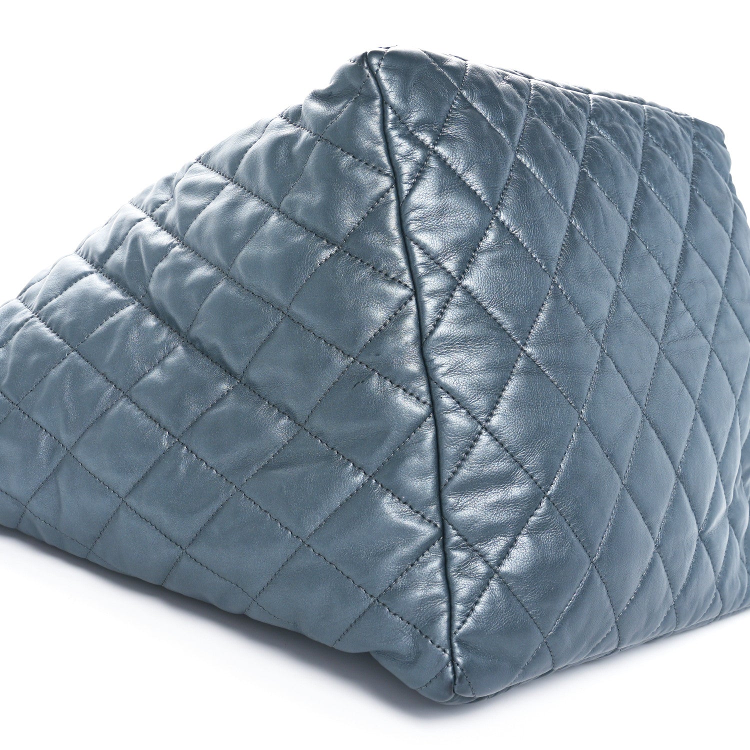Chanel Metallic Lambskin Quilted Large Week End on Mars Tote Charcoal 10 of 13