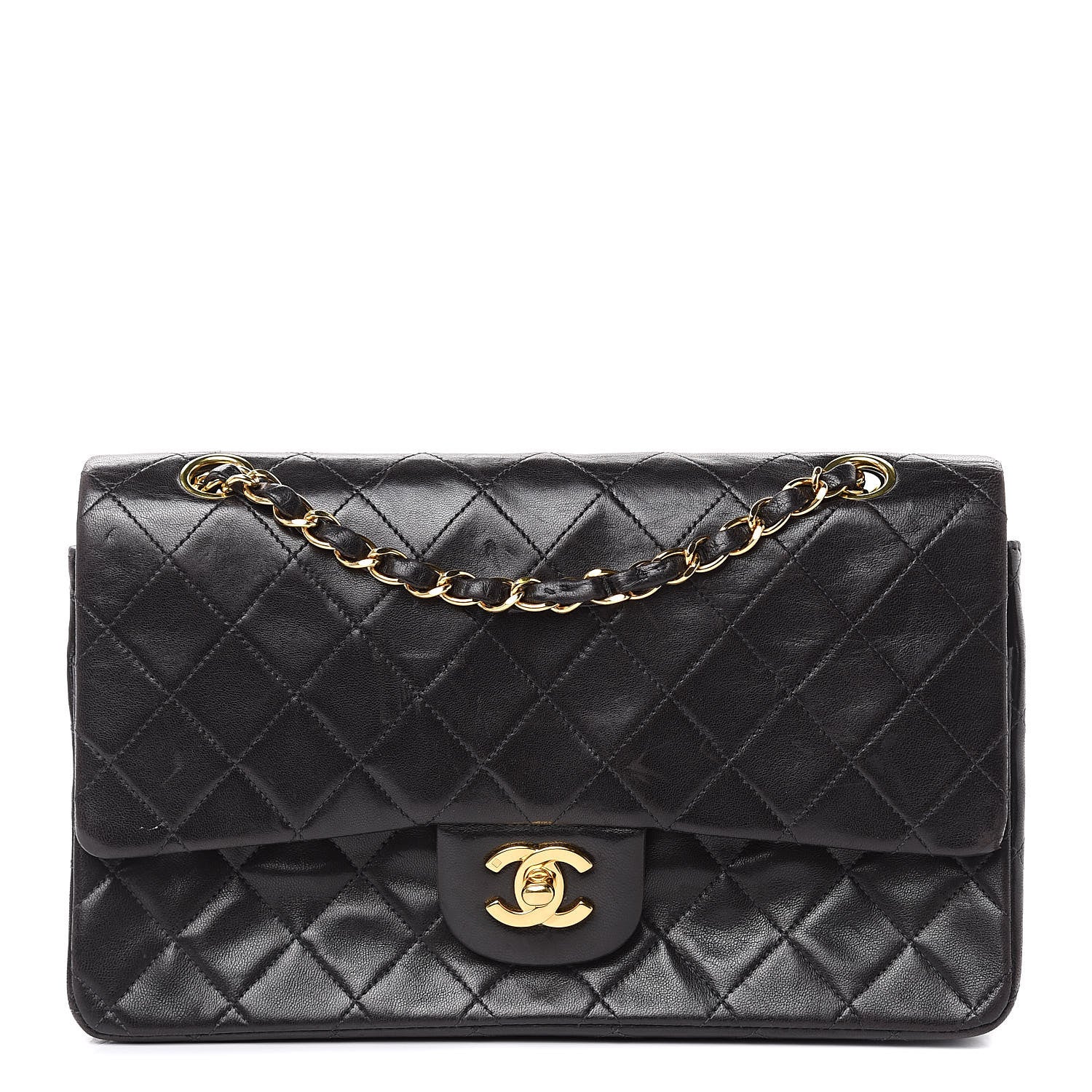 Chanel Lambskin Quilted Medium Double Flap Black 1 of 20