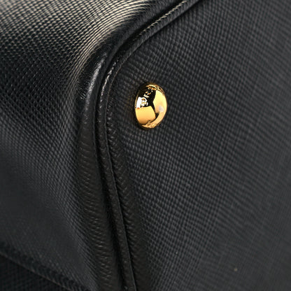 Prada Saffiano Cuir Small Double Bag Black Fuoco 8 of 13