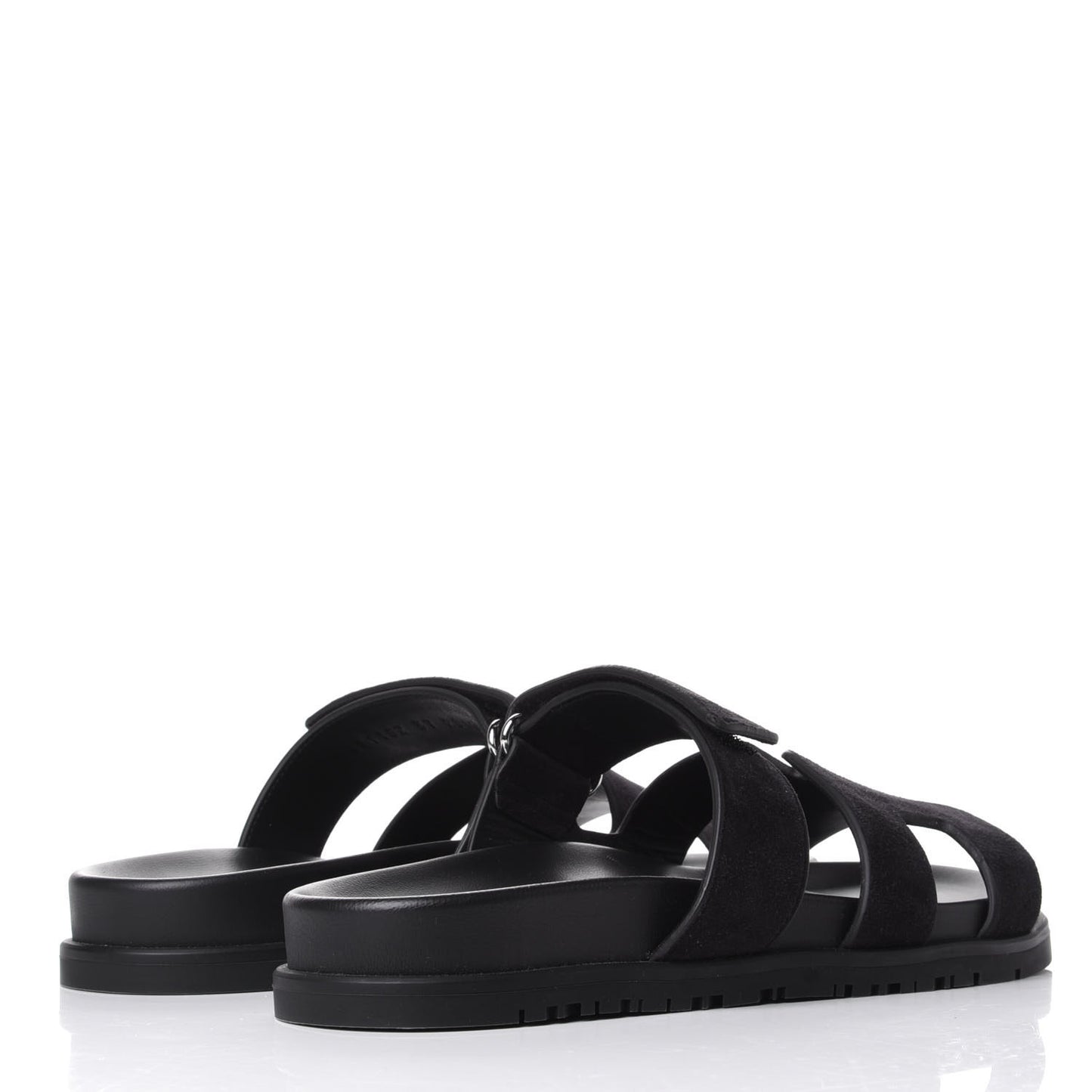Suede Goatskin Womens Chypre Sandals 37 Black