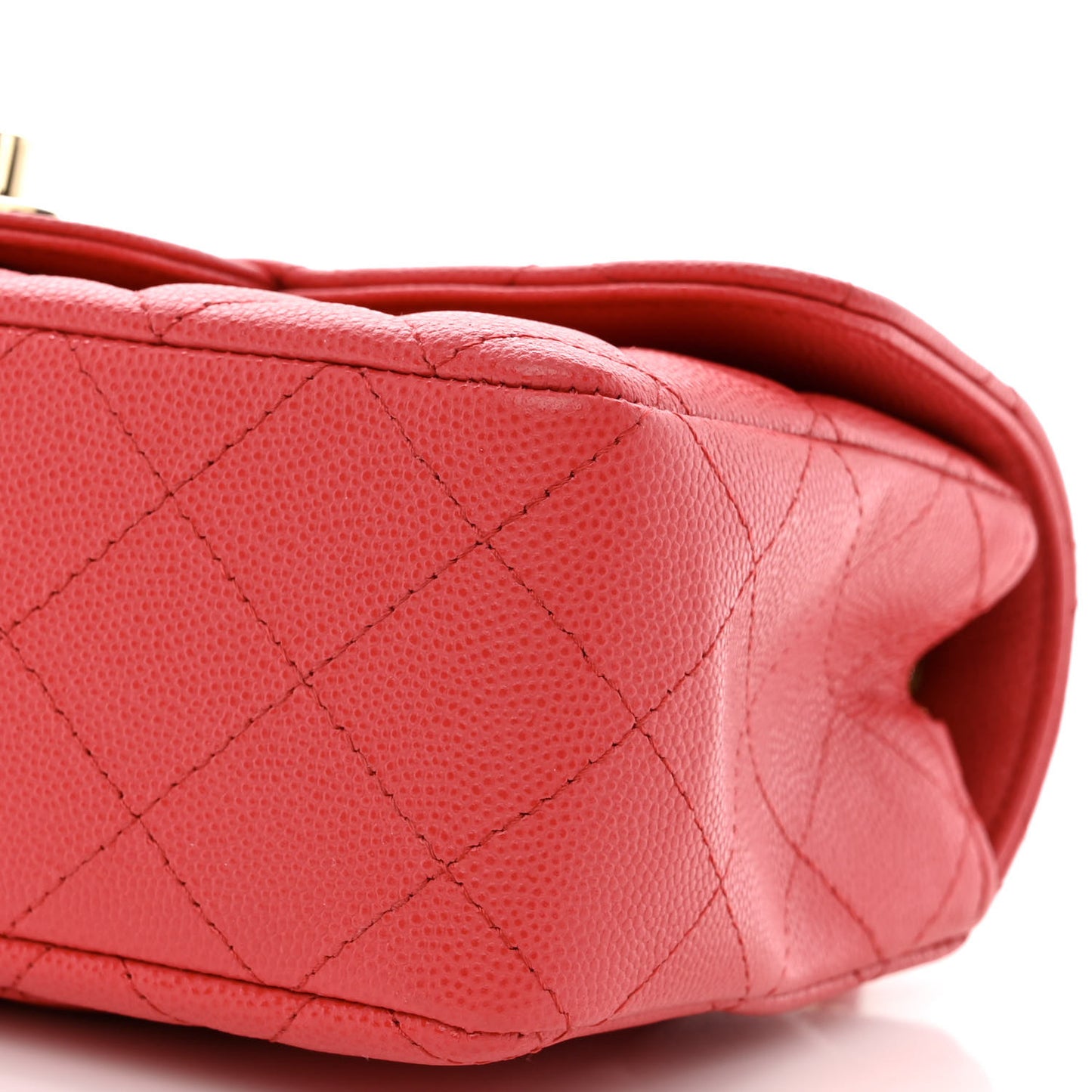 Caviar Quilted Mini Rectangular Flap Dark Pink