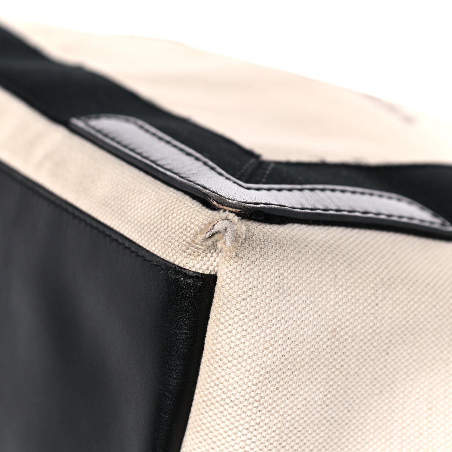 Balenciaga Cotton Canvas Satin Calfskin S Navy Cabas Natural Black 12 of 34