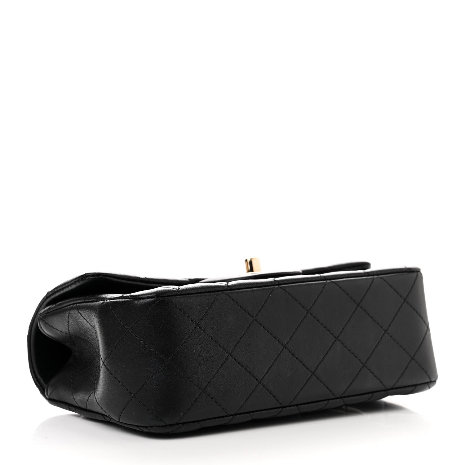Chanel Lambskin Quilted Mini Top Handle Rectangular Flap Black 4 of 12