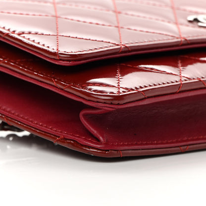 Chanel Patent Quilted Wallet On Chain WOC Red 10 of 21