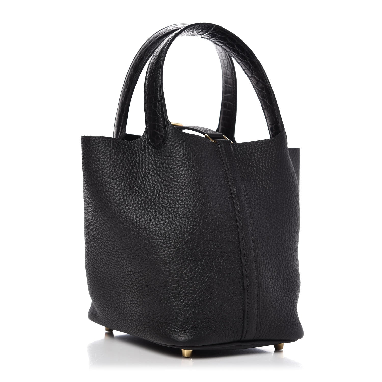 Hermes Taurillon Clemence Matte Alligator Picotin Lock Touch 18 PM Black 3 of 10