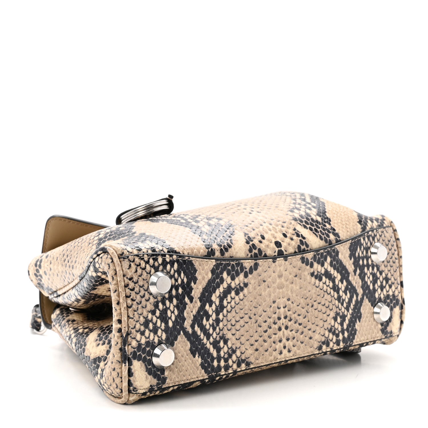 Balenciaga Python Embossed Calfskin Mini Rodeo Top Handle Handbag Natural 4 of 9