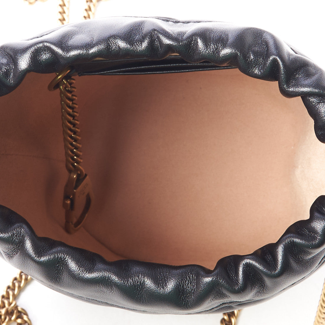 Calfskin Matelasse Mini GG Marmont 2.0 Bucket Bag Black