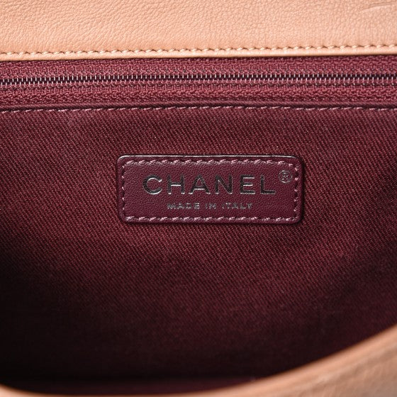 Caviar Iridescent Calfskin Quilted Medium Daily Carry Messenger Brown
