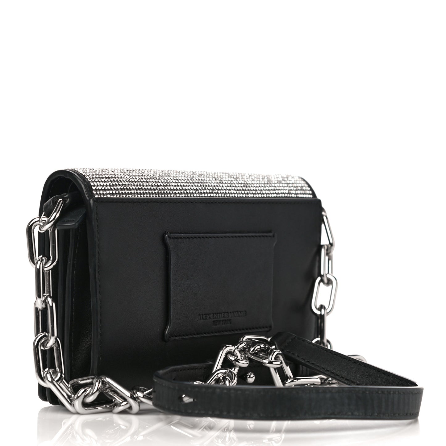 Rhinestone Mesh Attica Crossbody Bag Black