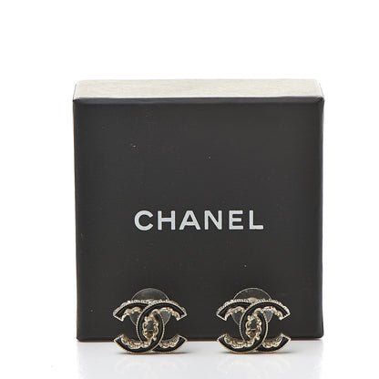 Chanel Enamel CC Baroque Earrings Black Gold 5 of 5