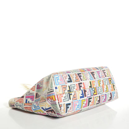 Fendi Zucca Spalmati FF Multicolor Medium Roll Tote Multicolor White 4 of 9