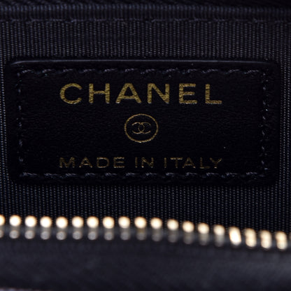 Chanel Iridescent Caviar Quilted Zipped Key Holder Case Black 6 of 9