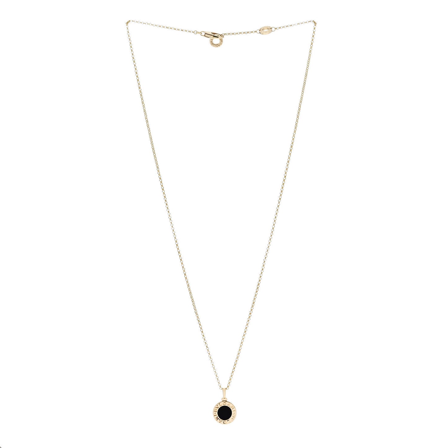 18K Yellow Gold Black Onyx BVLGARI BVLGARI Pendant Necklace
